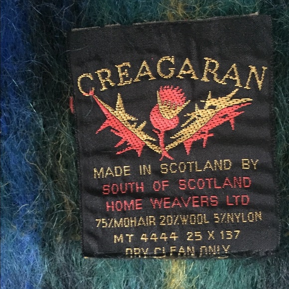Mohair/Wool/Nylon blend Tartan scarf by CREAGARAN - Picture 2 of 2